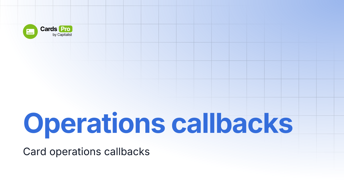 Operations callbacks | CardsPro API